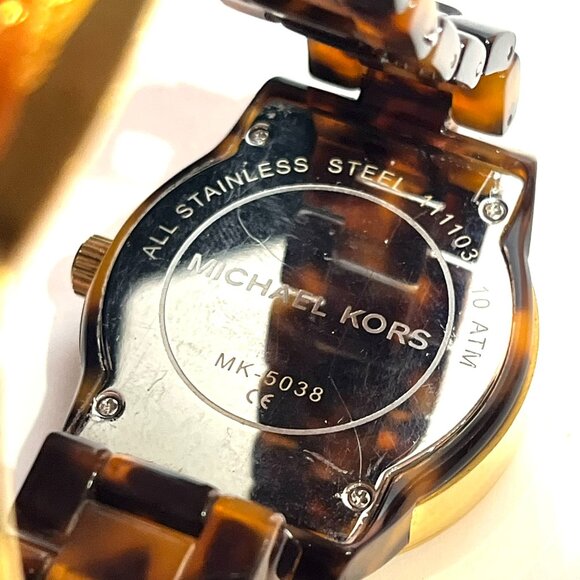 Michael Kors Gold/Tortoise Watch MK5038 Day Date Chronograph main image 9